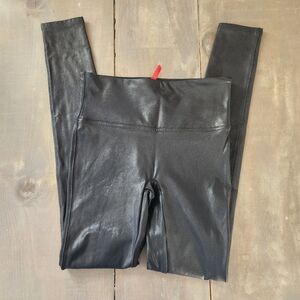 SPANX Shiny Faux Leather Leggings – Size Small